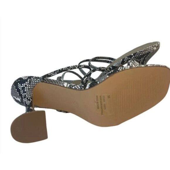 LEMONADE / Vanity / Snake Print / Strappy / Heeled Sandals 3.5" / Heel Elegant/ - Picture 6 of 9